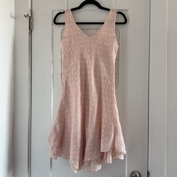 Charlie B pink & white polka dot sleeveless woven cotton gauze dress - Small - Picture 2 of 5